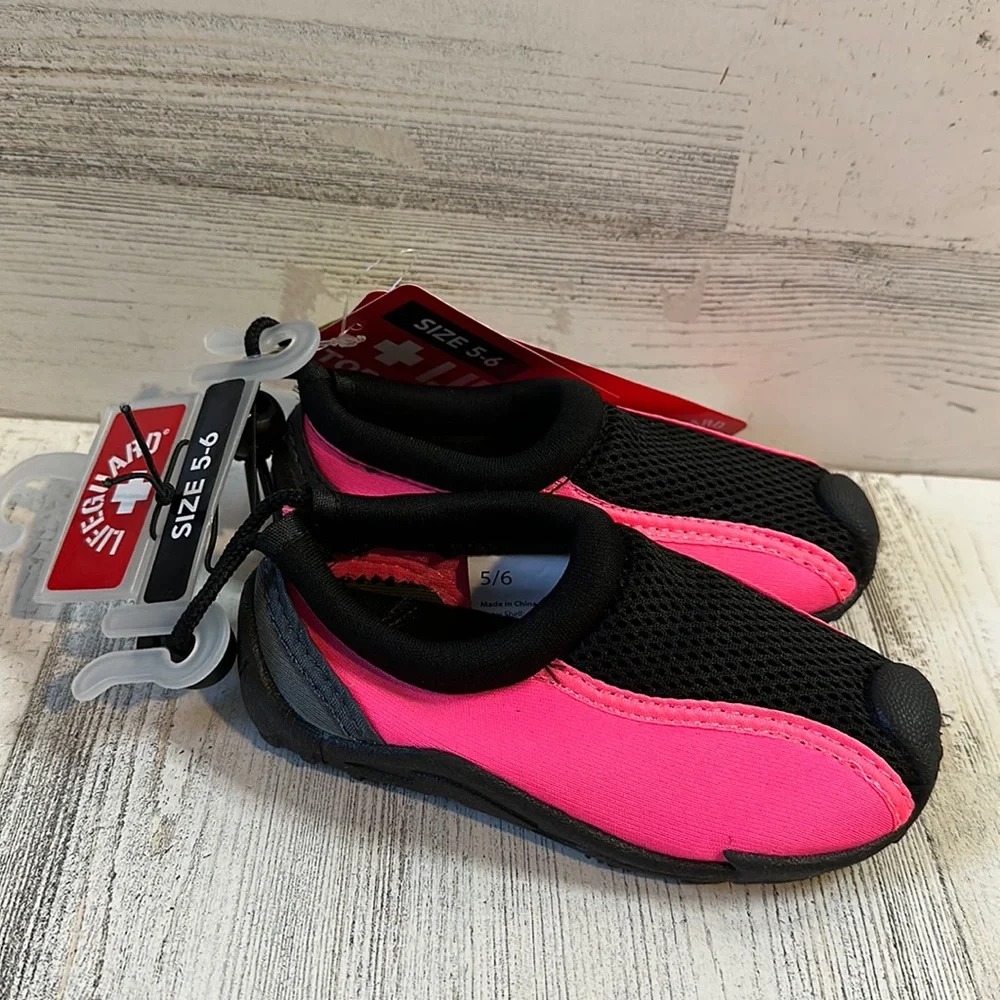 Lifeguard Toddler Water Shoes Pink/Black Size 5-6 NEW